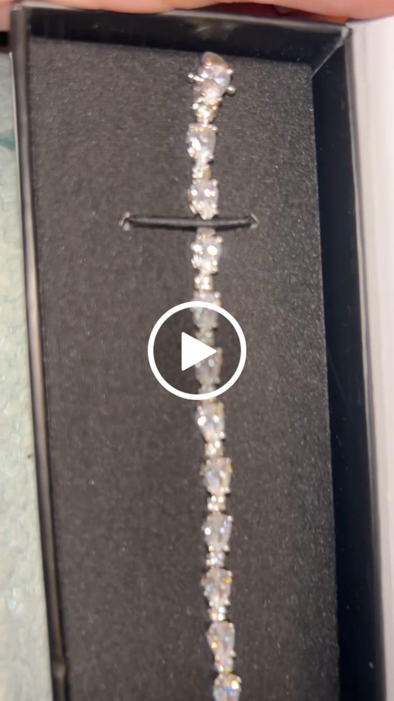 Customer video review of Katelynn 18k White Gold Plated Tennis Bracelet with Simulated Diamond Crystals