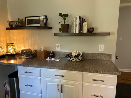 Customer photo review of Rustic Floating Shelves