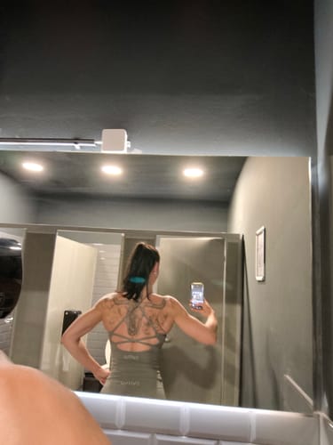 Customer photo review of LUXE Sculpt Tank - Sage Khaki