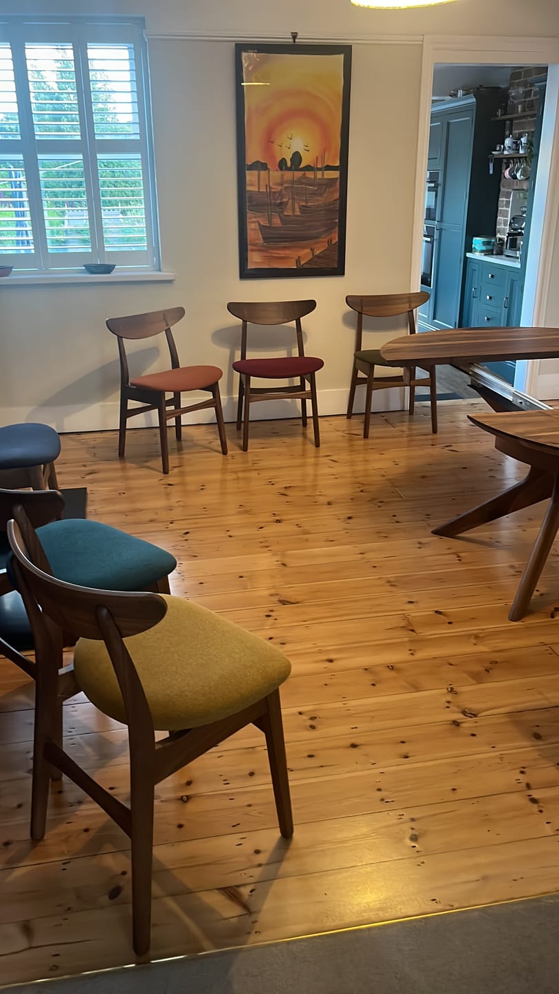 Customer photo review of Eva Walnut Dining Chair