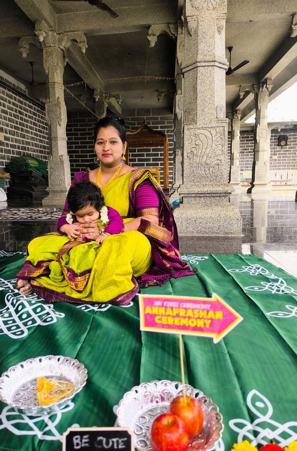 Customer photo review of Green and wine kurta dhoti baby boy ethnic wear