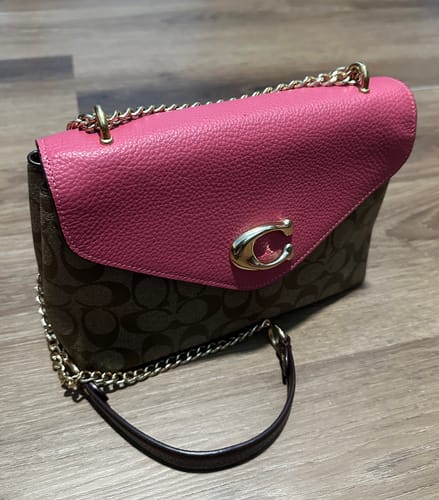 Customer photo review of ( AS IS ) Coach Signature Tammie C6784 Shoulder Bag In Khaki Strawberry