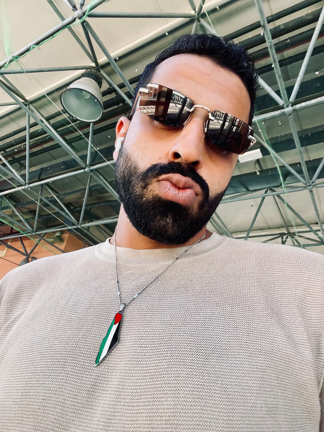 Customer photo review of Palestine Pride Map Necklace