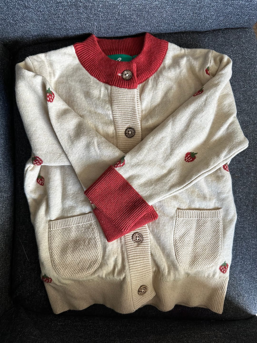 Customer photo review of From One To Another Strawberry Days Knitted Cardigan
