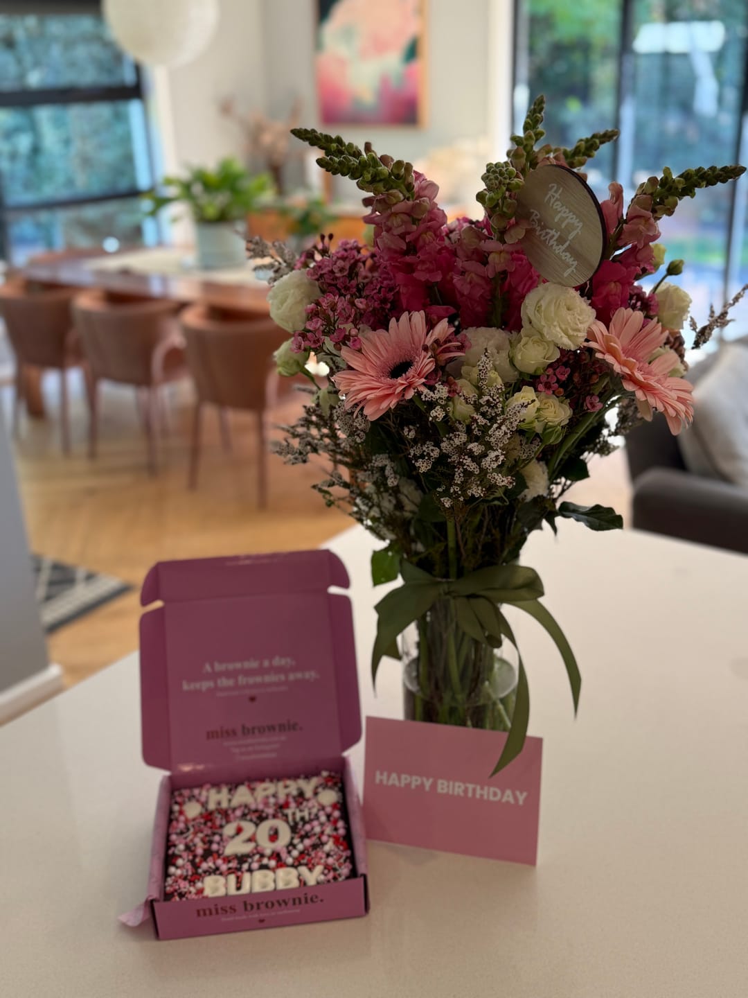 Customer photo review of Mini Custom Birthday Brownie