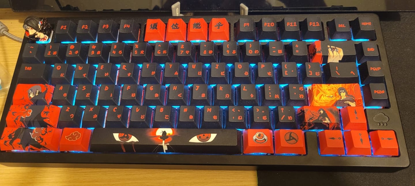 Customer photo review of Naruto Keycaps | Itachi Uchiha Anime Keycaps