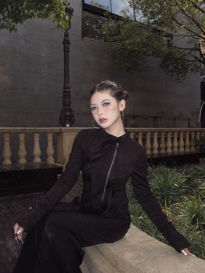 Customer photo review of IAMXIAA Cropped Moto Jacket with Asymmetric Zip