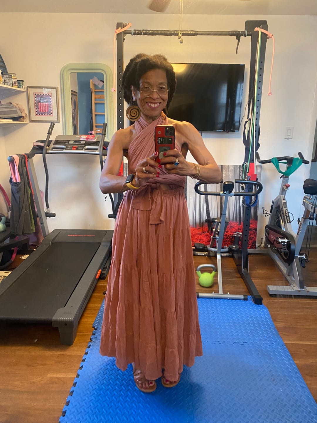 Customer photo review of Amara Bohemian Maxi Dress Sandstone