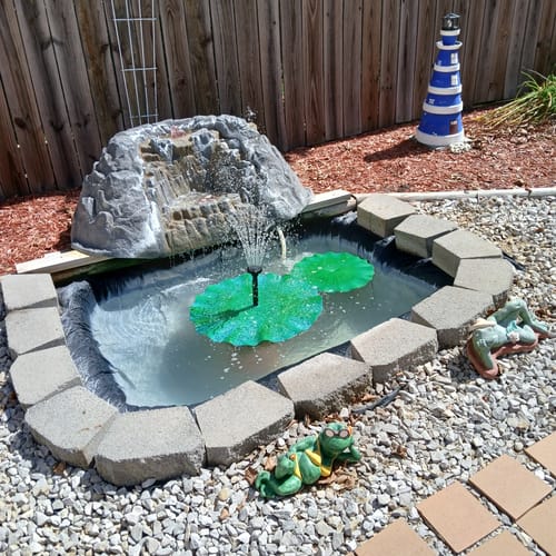 Customer photo review of Bulk Artificial Lily Leaf Pads for Ponds Artificial Leaves for Outdoor Wholesale