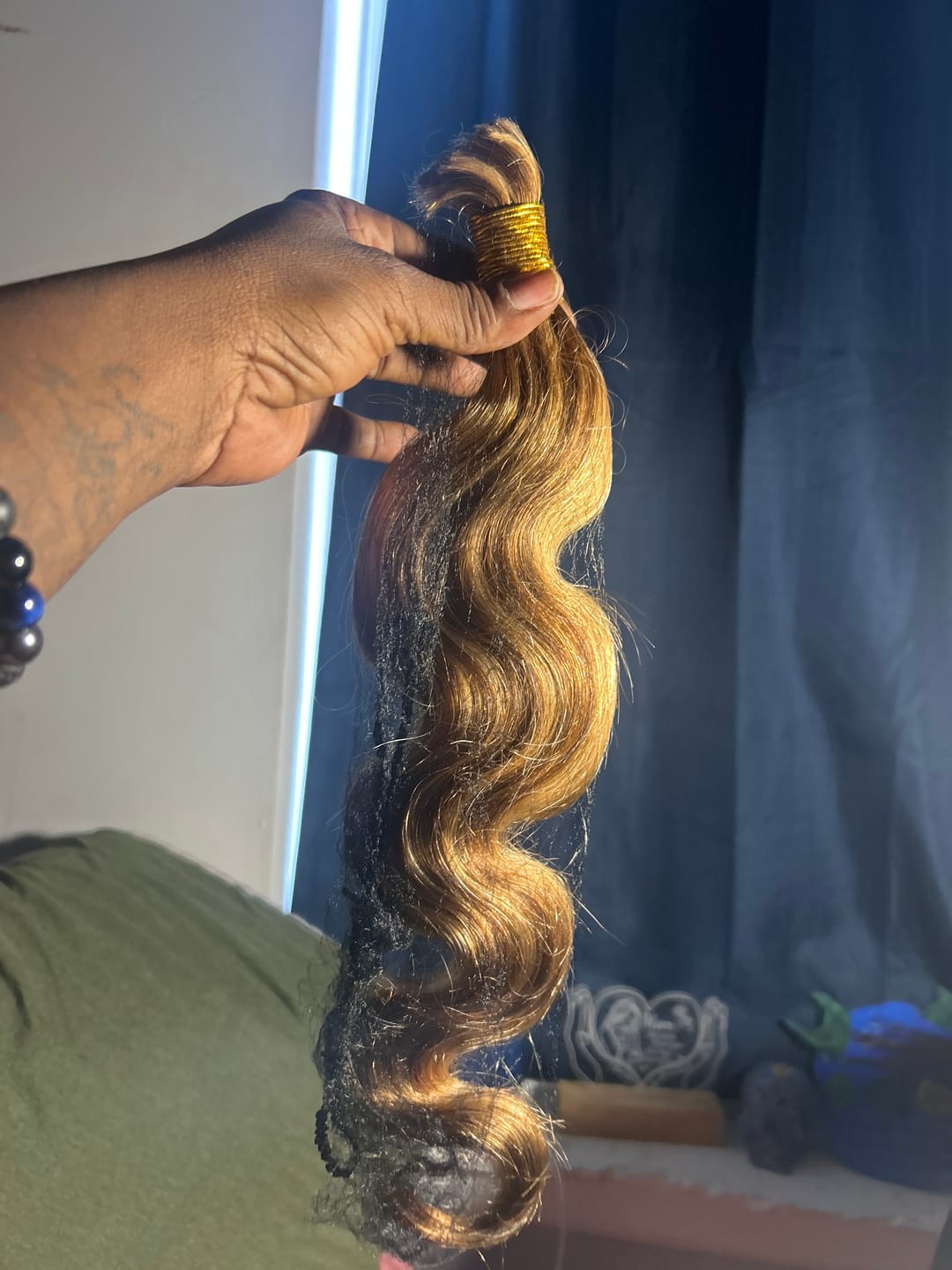 Customer photo review of #27/#30/#613 Mix Color Blend Body Wave Bulk Human Braiding Hair