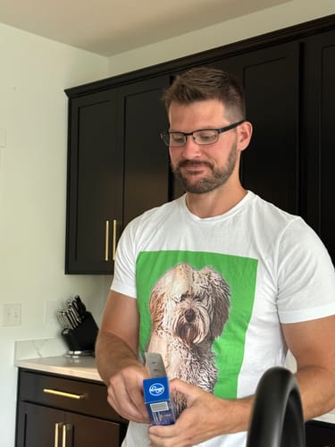 Customer photo review of Custom Pet Art Mens Crew Neck T-shirt