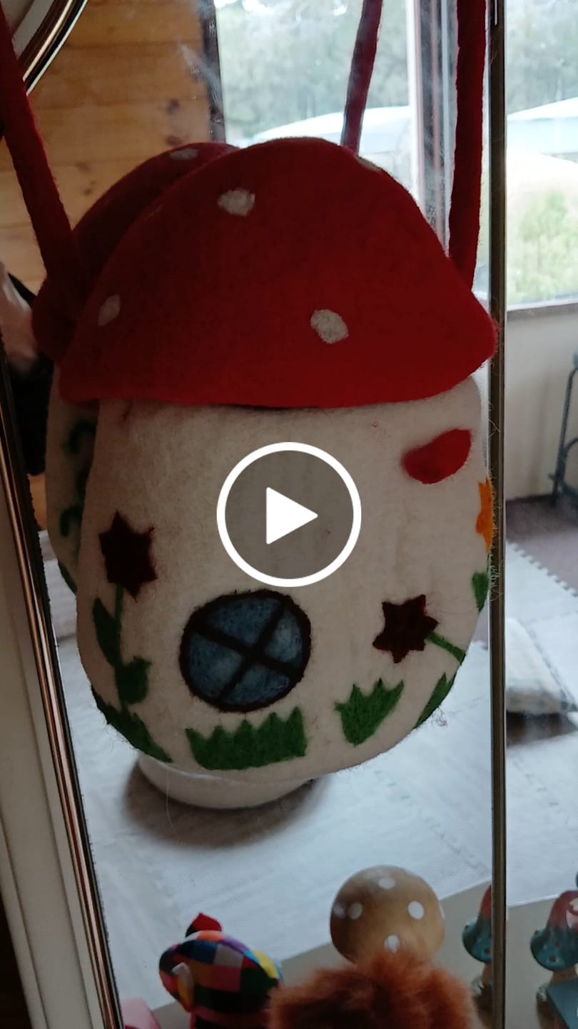Customer video review of Felt Mushroom Toadstool Bag
