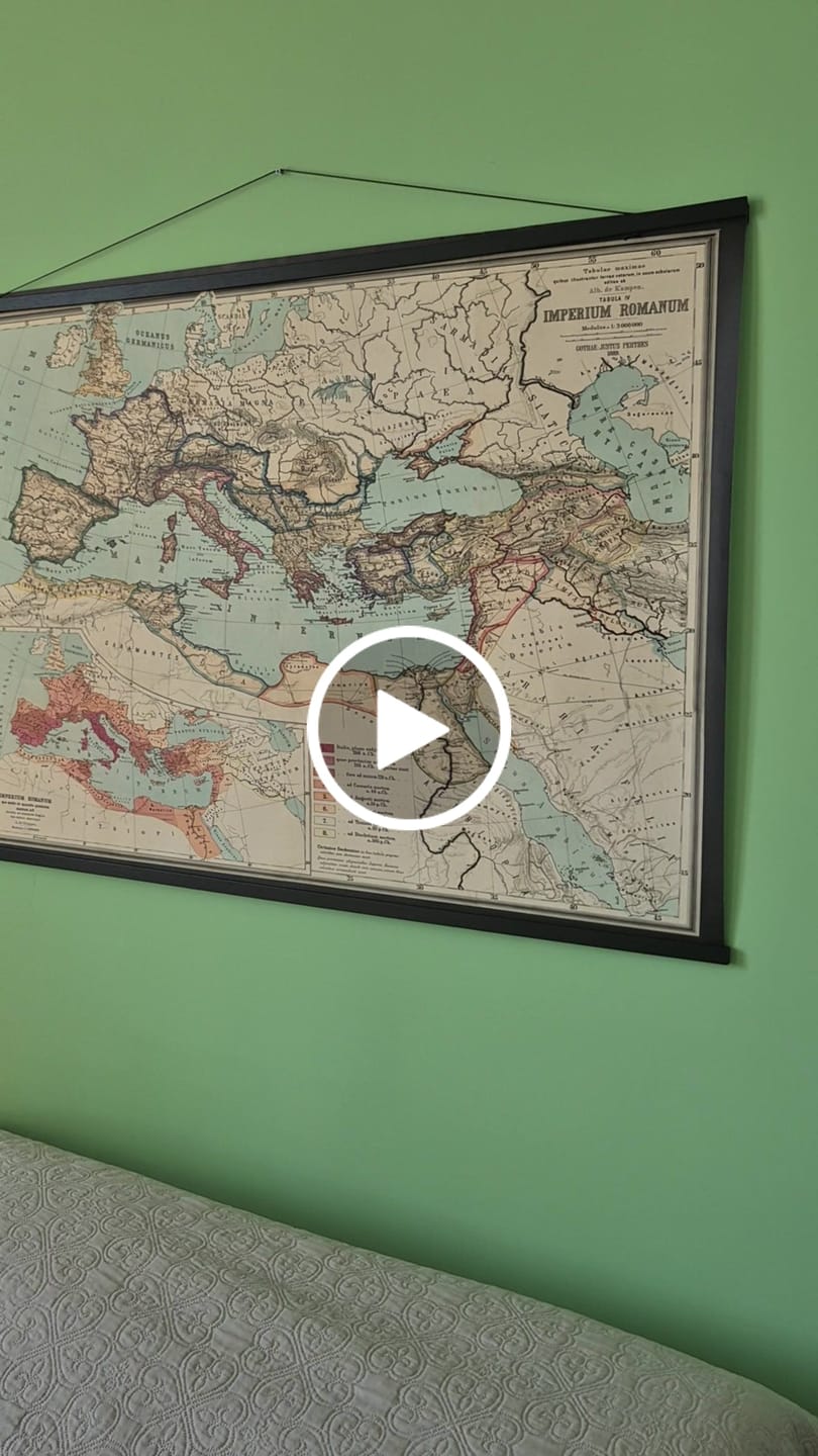 Customer video review of Old Roman Empire World Map From 266BC to 305AD by Perthes & Kampen, 1889 - Rare Map of Byzantine, West and East Roman Empire & Roads