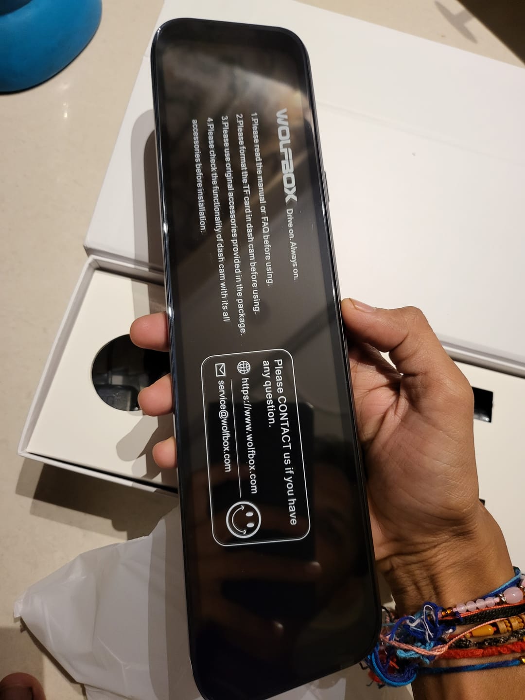 Customer photo review of WOLFBOX G850Pro 4K Wifi ADAS Front and Rear Mirror Dash Cam