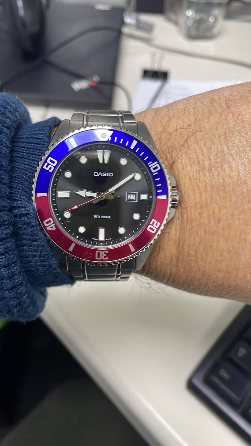 Customer photo review of Reloj Casio Submariner Marlin Duro MDV-107D-1A3V Pepsi Buceo