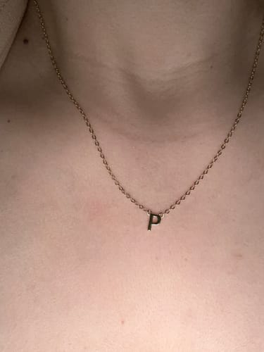 Customer photo review of The Original Single Initial Letter Necklace