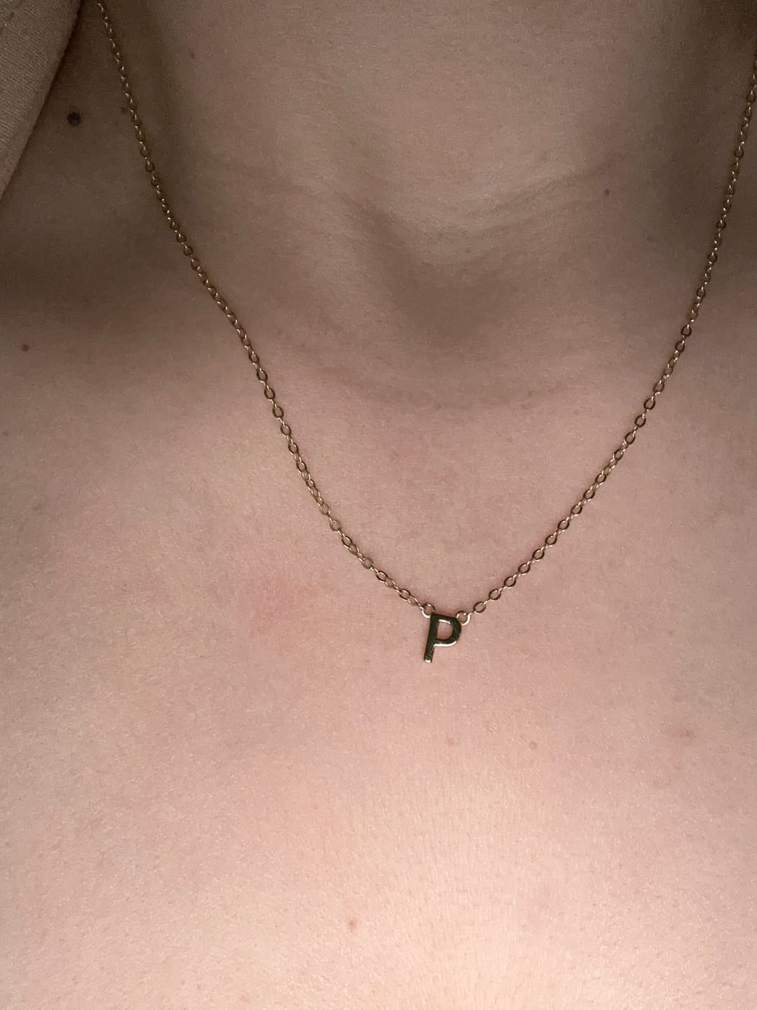 Customer photo review of The Original Single Initial Letter Necklace