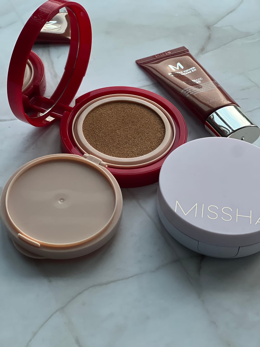 Customer photo review of Tonālais kušons Missha M Magic Cushion Cover Lasting SPF50+/PA+++
