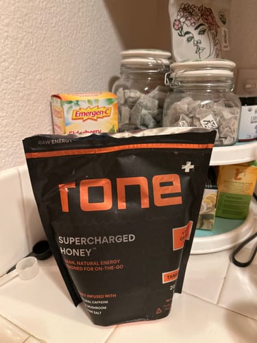 Customer photo review of 100mg Caffeine - TANGERINE - SuperCharged Honey (20-Pack)
