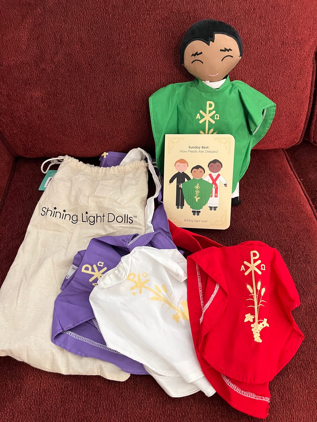 Customer photo review of Father Mark Catholic Priest Rag Doll 14 Piece Set