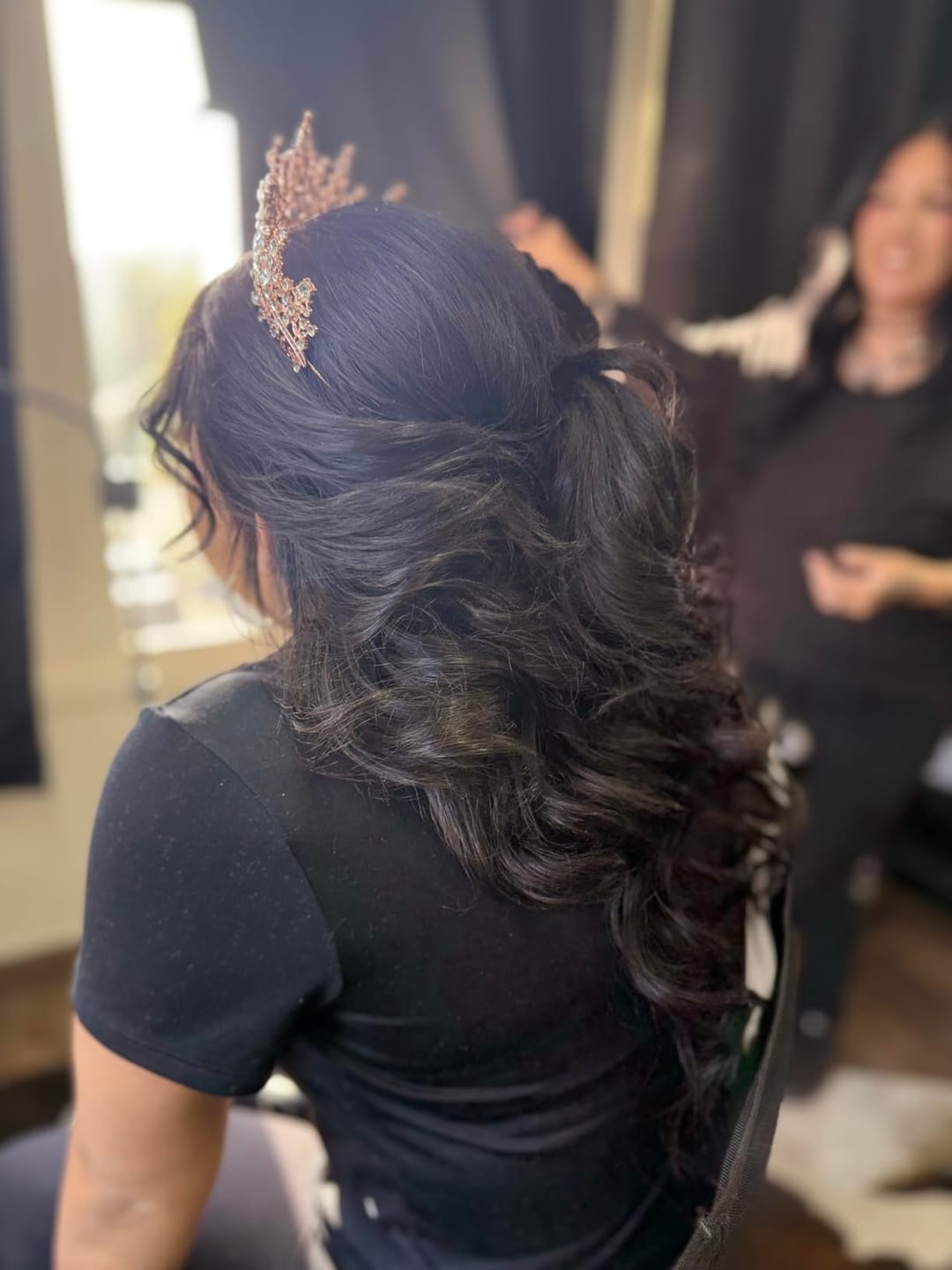 Customer photo review of Double Weft Human Hair Clip in Extensions for Women Darkest Brown (#2)
