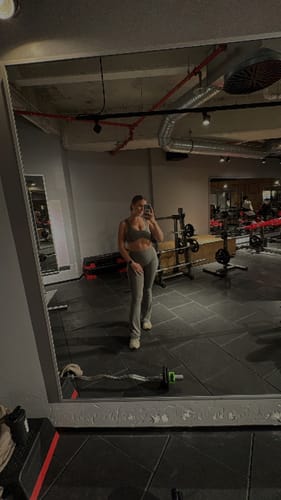 Customer photo review of LUXE Sculpt Flared Leggings - Sage Khaki