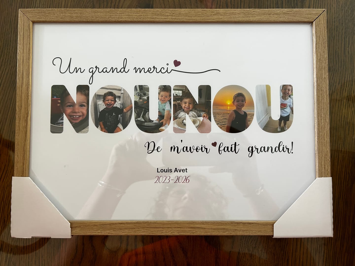 Customer photo review of Nounou Lettres - Affiche personnalisée
