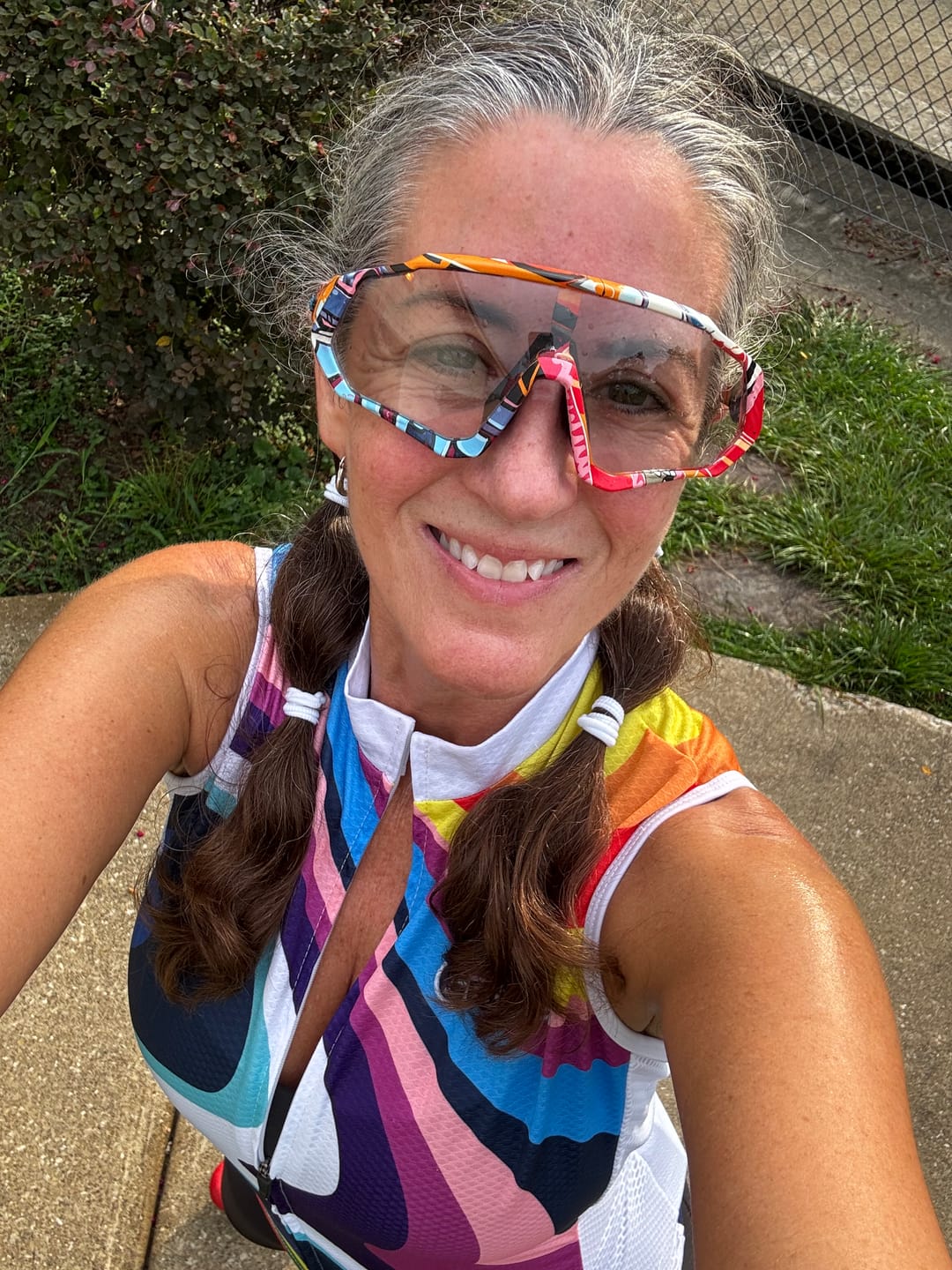 Customer photo review of Rainbow Sprinter | Sleeveless Cycling Jersey