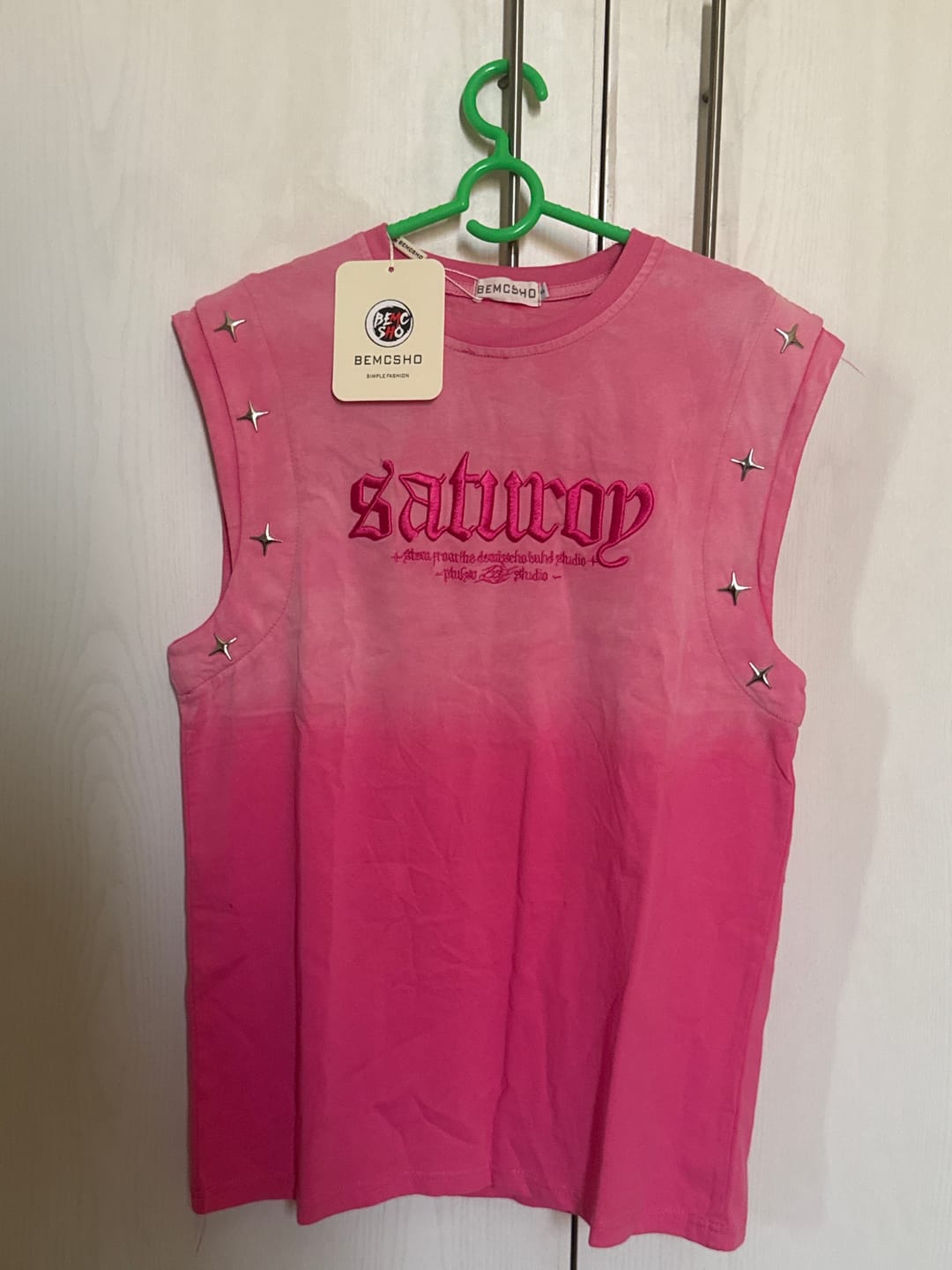 Customer photo review of Jersey Knit Gradient Embroidered Stars Tank Top - 2461