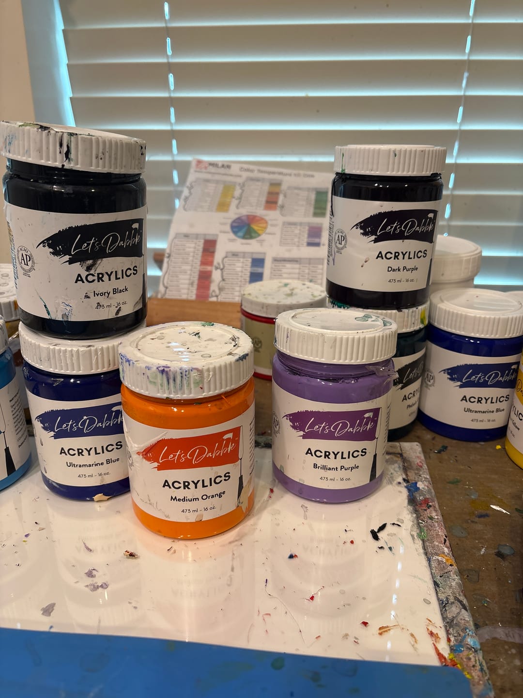 Customer photo review of Ultramarine Blue 16 oz | Thick & Creamy Acrylic Paints for Artists | DabblePaints™️