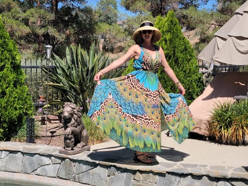 Customer photo review of Emerald Savannah Crystal Maxi Dress