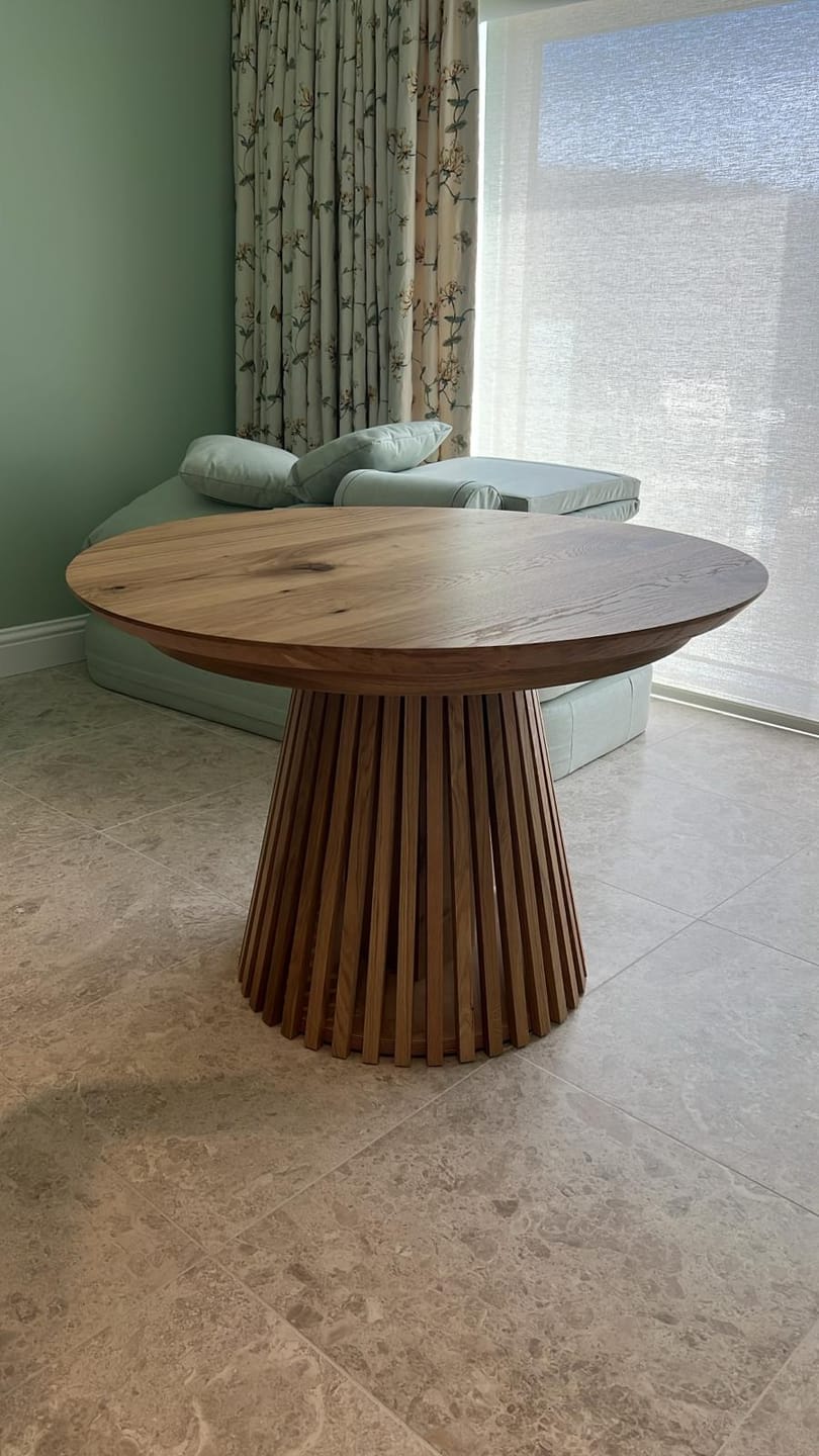 Customer photo review of Vivien Extendable Round Oak Dining Table