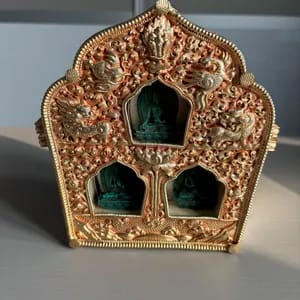 Customer photo review of Spiritual Ghau box With Three Buddha Figures | Sacred Buddhist Meditation Decor