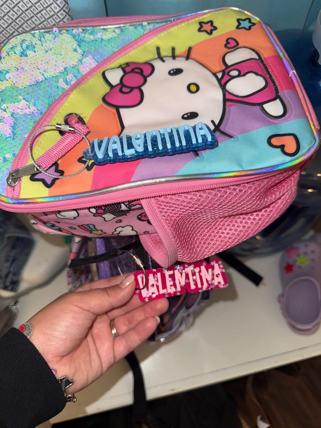 Customer photo review of Girl Acrylic Name Keychains