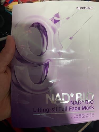 Customer photo review of numbuzin No. 9 NAD Bio Lifting-sil Full Face Pack Sheet (+Fabric Lifting Band)