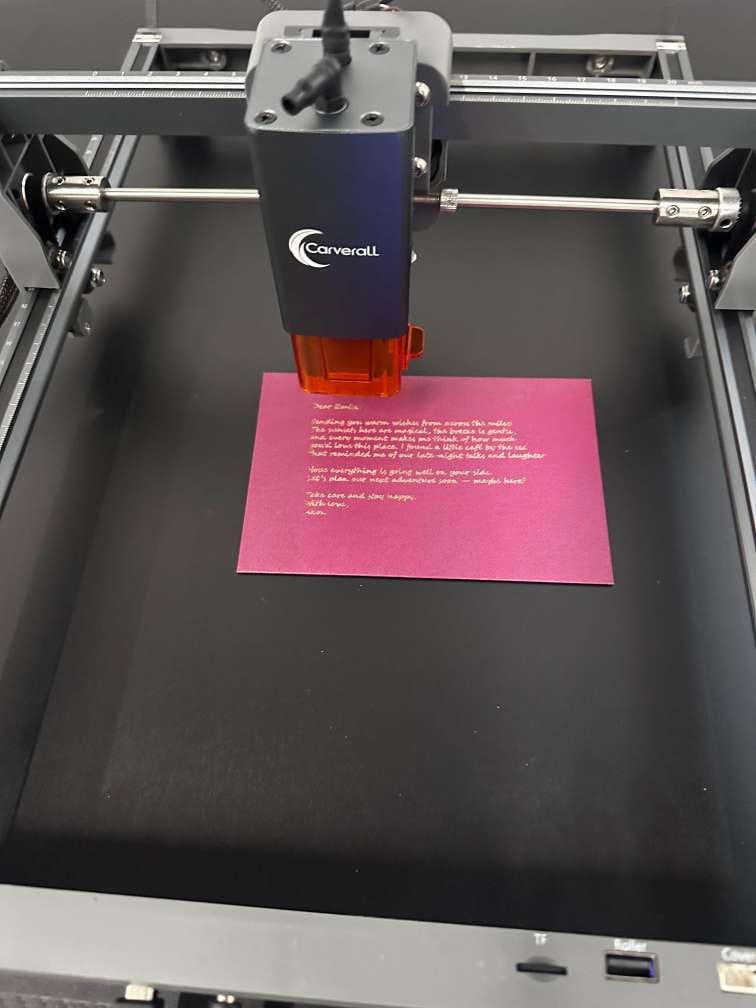 Customer photo review of Carverall X2-K15 Pro Mini Portable Laser Engraver