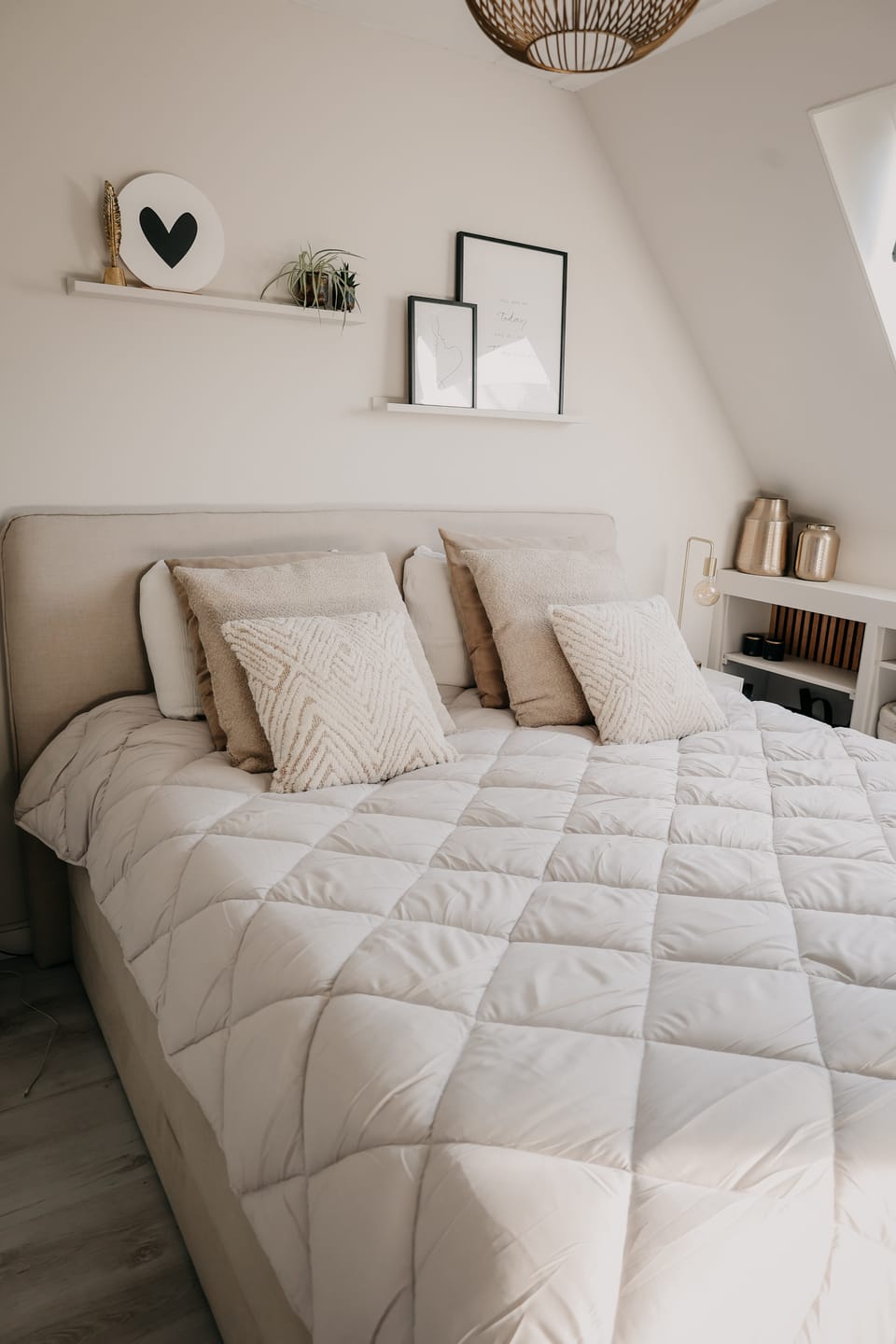 Customer photo review of Dekbed Zonder Overtrek Mat Satijn Offwhite (220cm lang)
