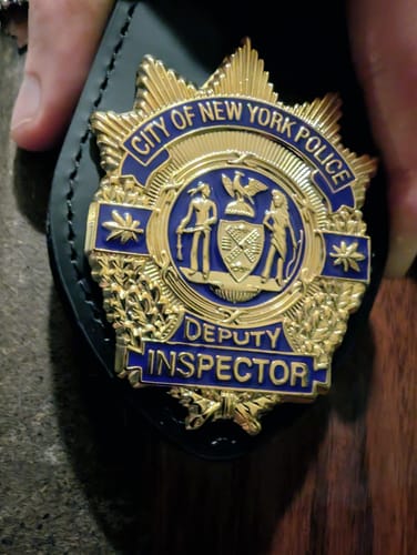 Customer photo review of NYPD Deputy Inspector Shield New York Police Badge Replica Movie Prop