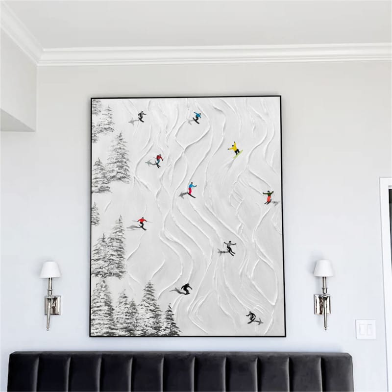 Customer photo review of Skiing Sports Textured Painting Canvas #MS004