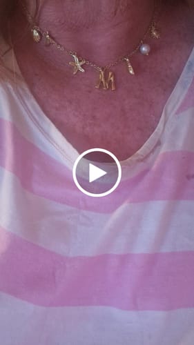 Customer video review of GOLD OCEAN LETTER NECKLACE
