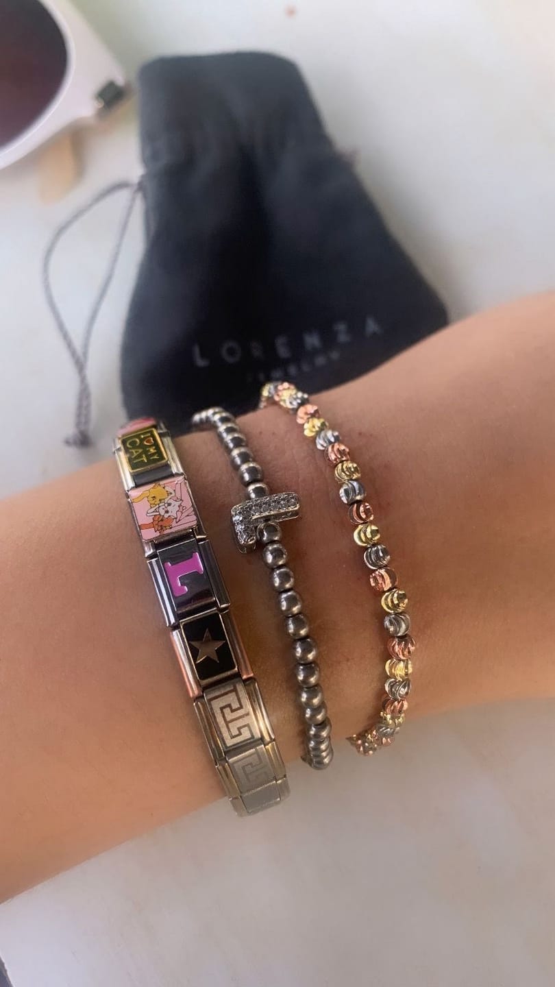 Customer photo review of Pulsera Bolitas Combinada Con Textura