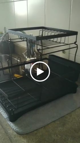 Customer video review of Escorredor De Louça 2 Em 1 Decoteam 2 Níveis Ralo Ajustável