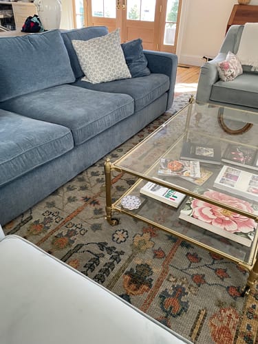 Customer photo review of Hand Knotted Rust and Blue Traditional Turkish Vintage Multi Size Wool Rug