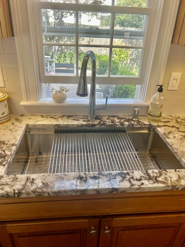 Customer photo review of Workstation Sink Accessory - 18" Stainless Steel Roll Mat (LRM18)