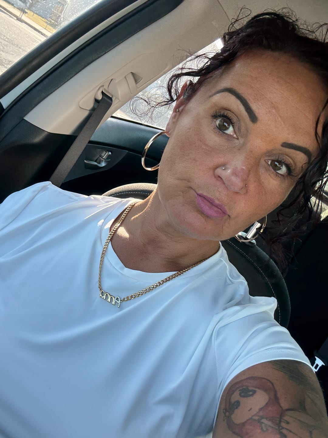 Customer photo review of Thick Nameplate Necklace w/ Cuban Chain