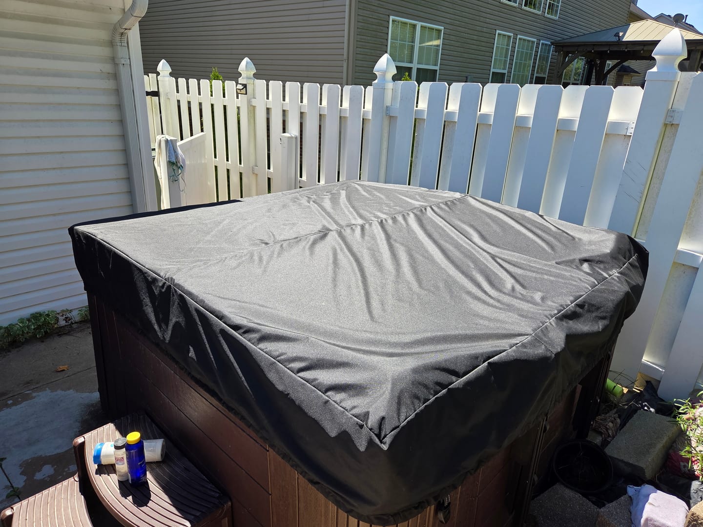 Customer photo review of Hot Tub Cover Protector — Made with AquaTEX™ Fabric