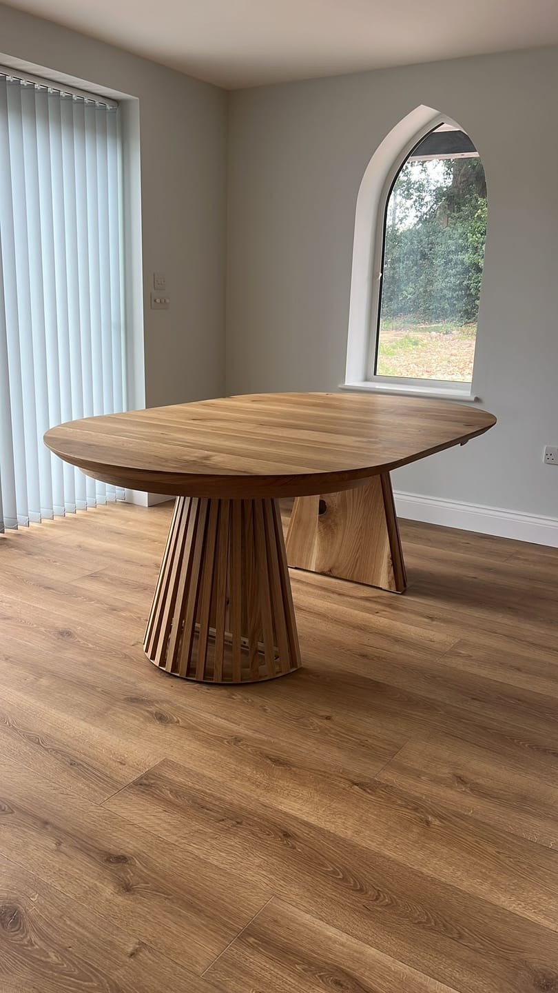 Customer photo review of Vivien Extendable Round Oak Dining Table
