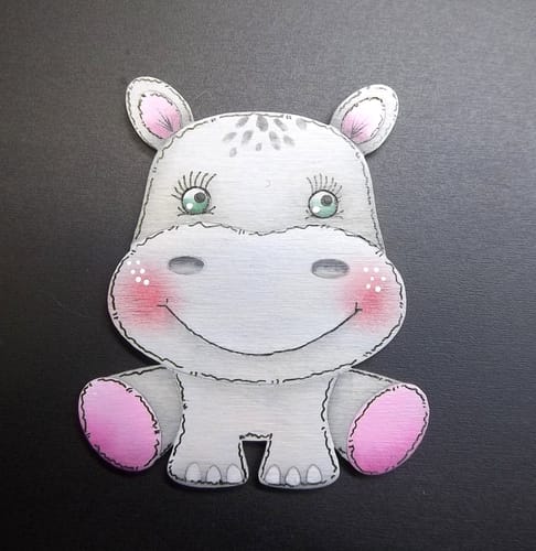 Customer photo review of Unfinished Wood Etched Hippo Shape | Paint By Line Crafts | up to 30" DIY