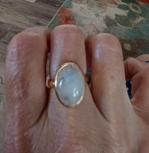 Customer photo review of Moonstone Ring Gold Plated
