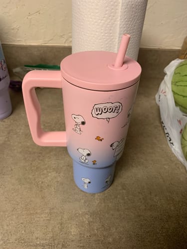 Customer photo review of Peanuts Snoopy Woof Travel Tumbler - Limited Ombre Color